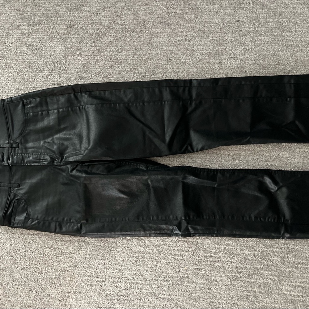 Express Black Faux Leather Trousers